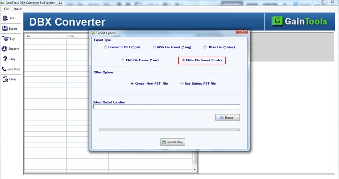select emlx file
