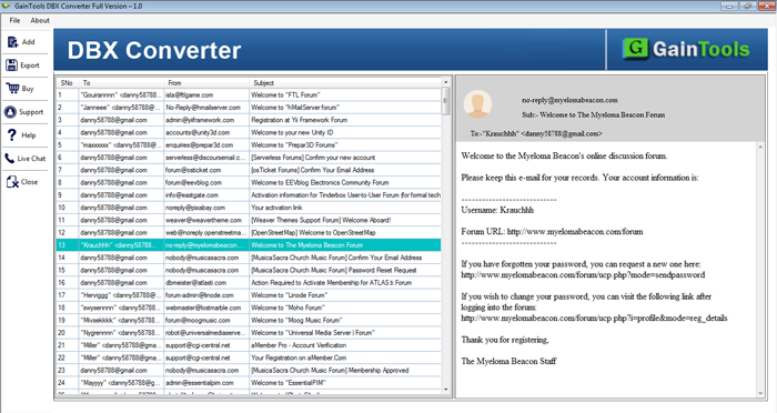 Windows 7 GainTools DBX Converter 1.0.1 full