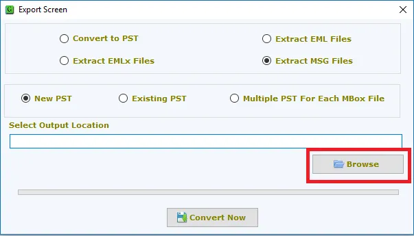 choose output location