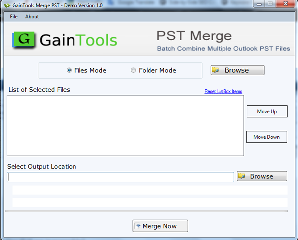 Windows 10 GainTools Merge PST full