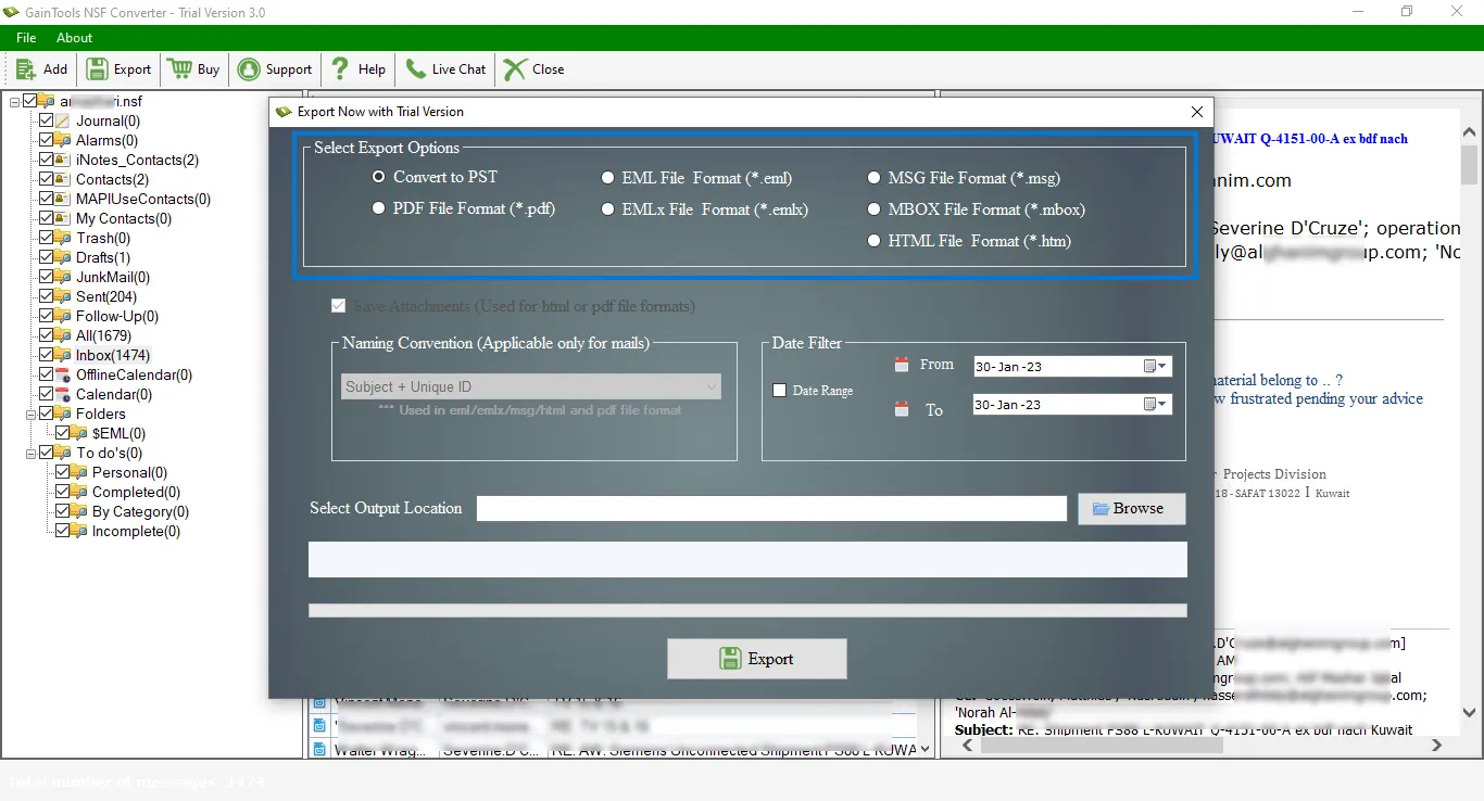 choose nsf file