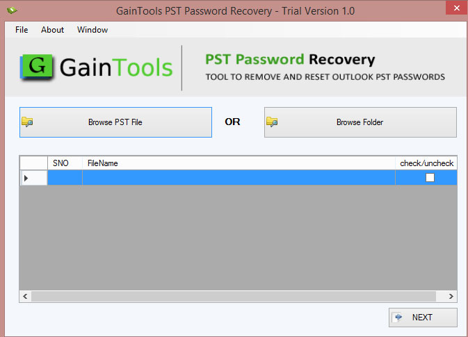 GainTools PST Password Recovery Windows 11 download