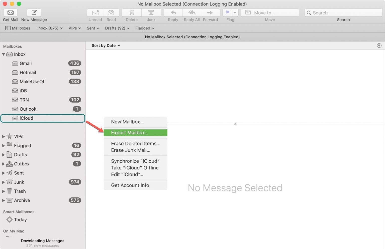 remove duplicate emails from applemail