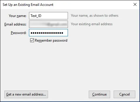 type gmail account details