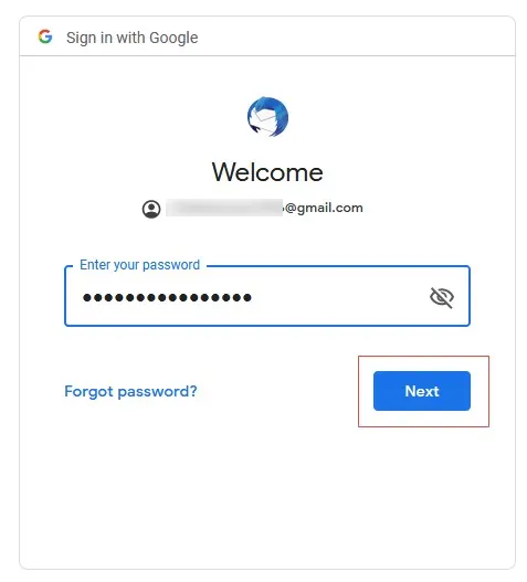 type password gmail