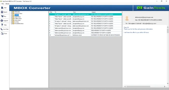 Adding mbox files