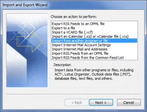 import export wizard