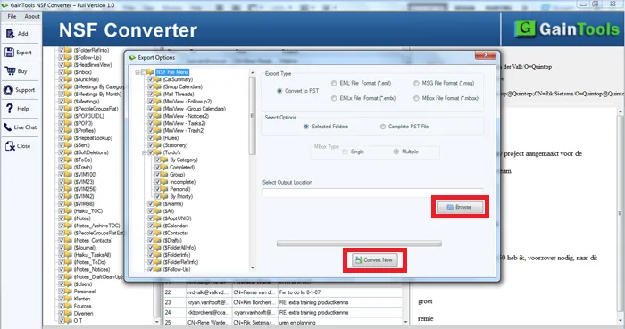 Set Output Location