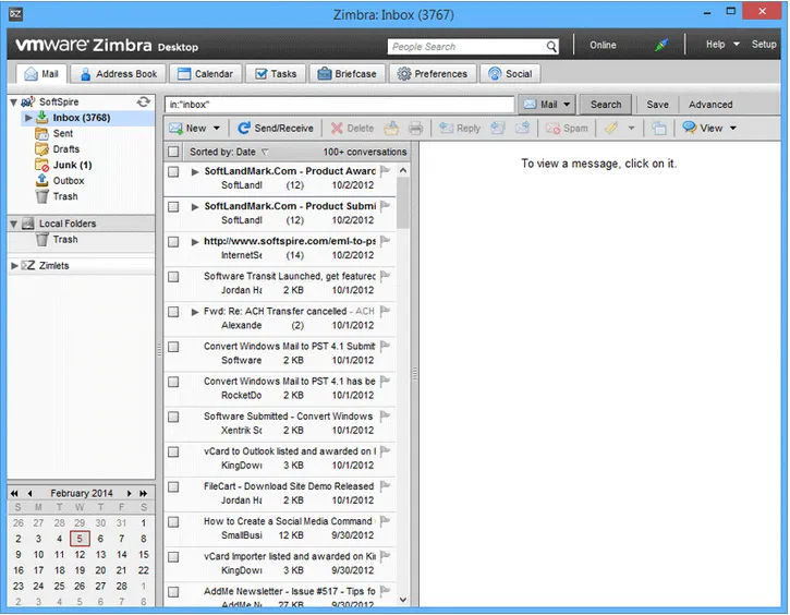 open zimbra desktop