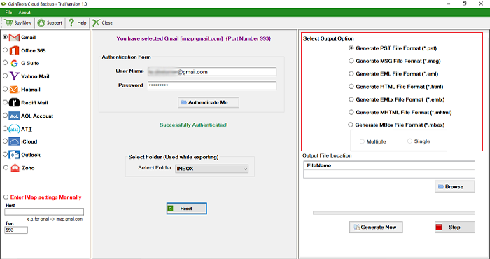 GainTools Cloud Backup Tool screenshot