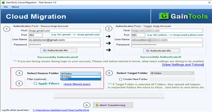 choose source folder