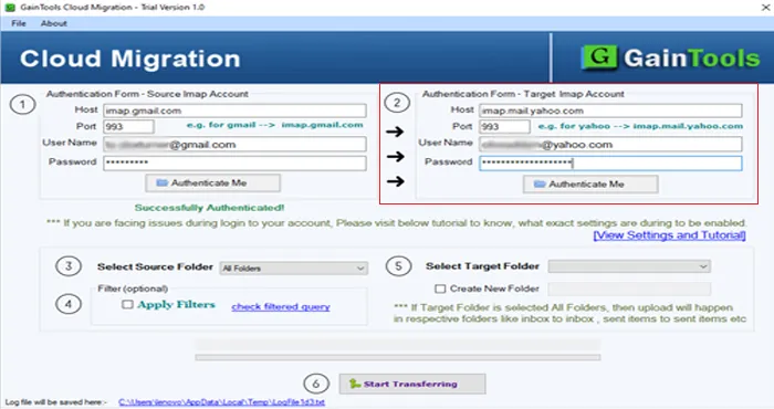 imap ospite accedere