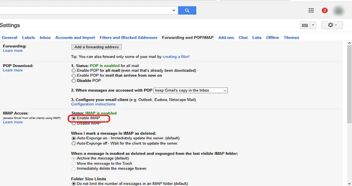 enable imap