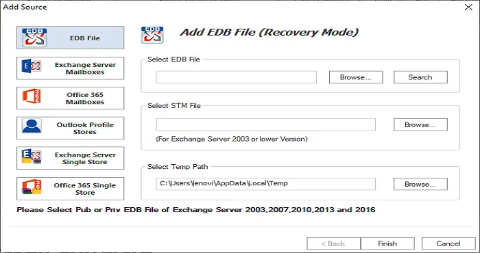download edb to PST software