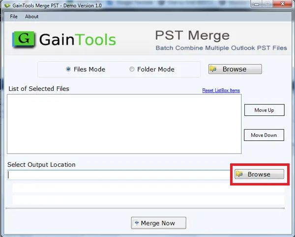 choose output location