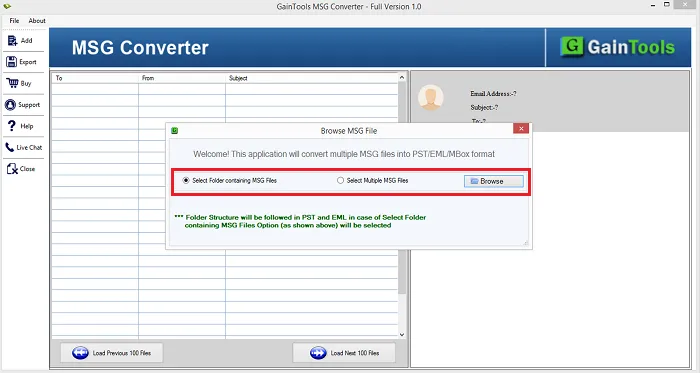 gaintools msg to eml converter