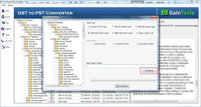 selection of output format