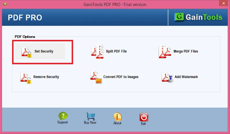 Set PDF security